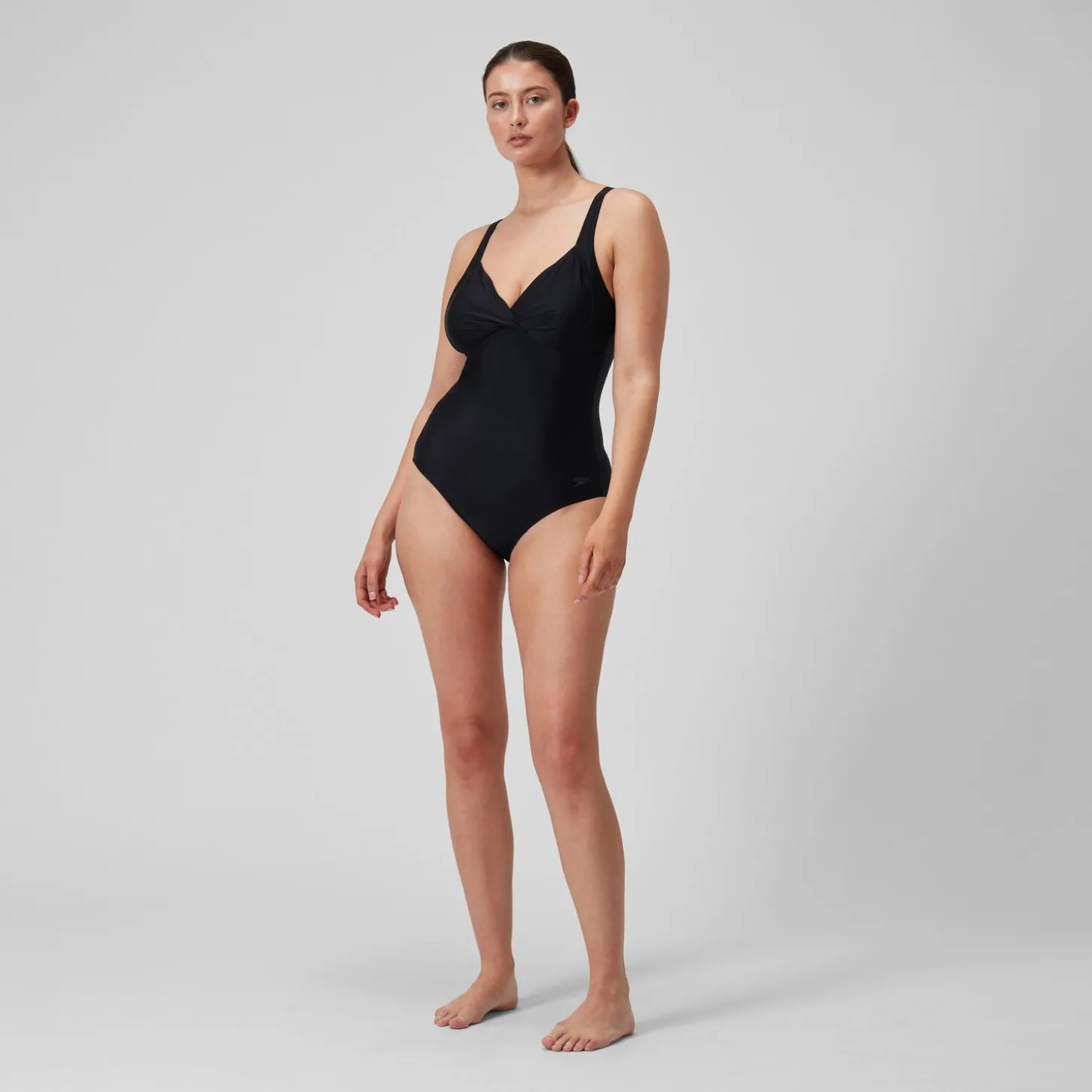 Maillot de bain 1 pièce galbant noué croisé pour Femmes Noir