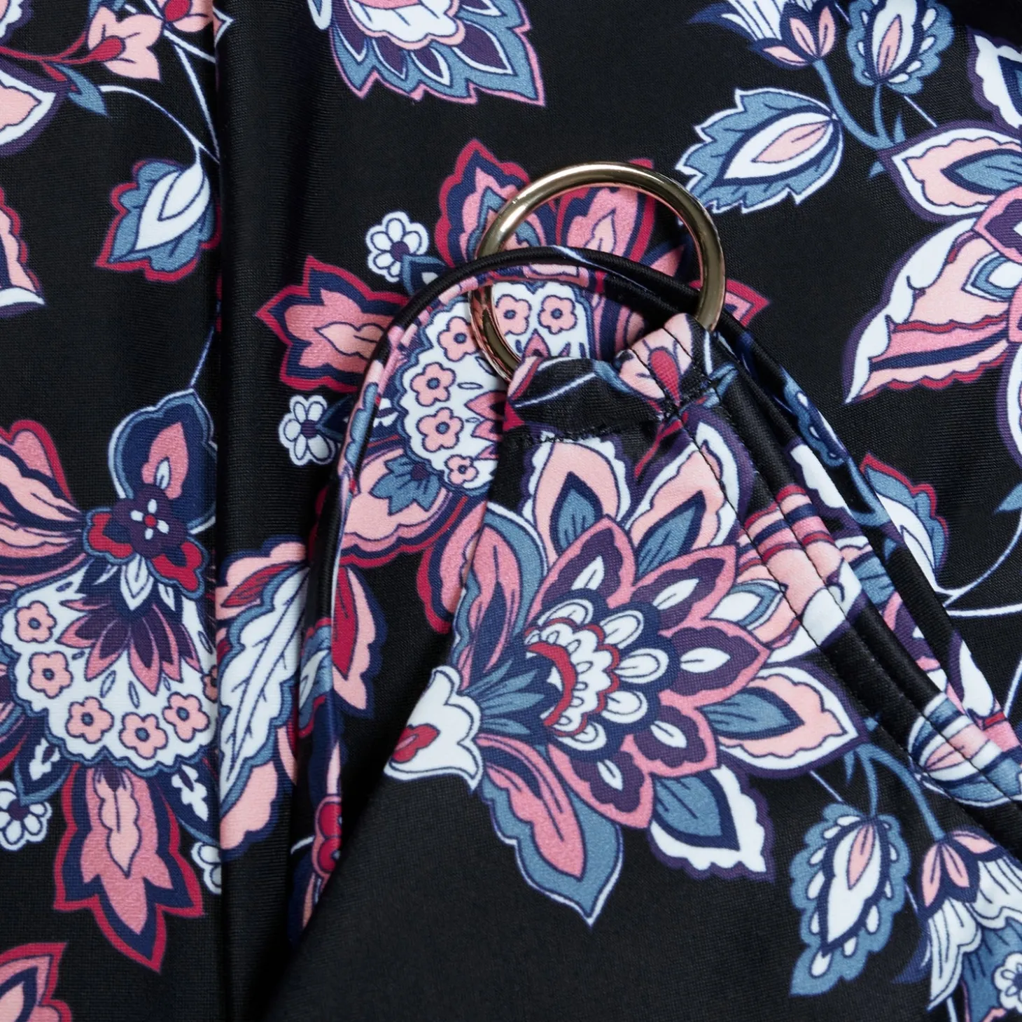 Maillot de bain 1 pièce galbant à bretelles et imprimé pour Femmes Noir/Violet