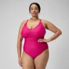 Maillot de bain 1 pièce Shaping avec encolure en V pour Femmes (+) Magenta brume