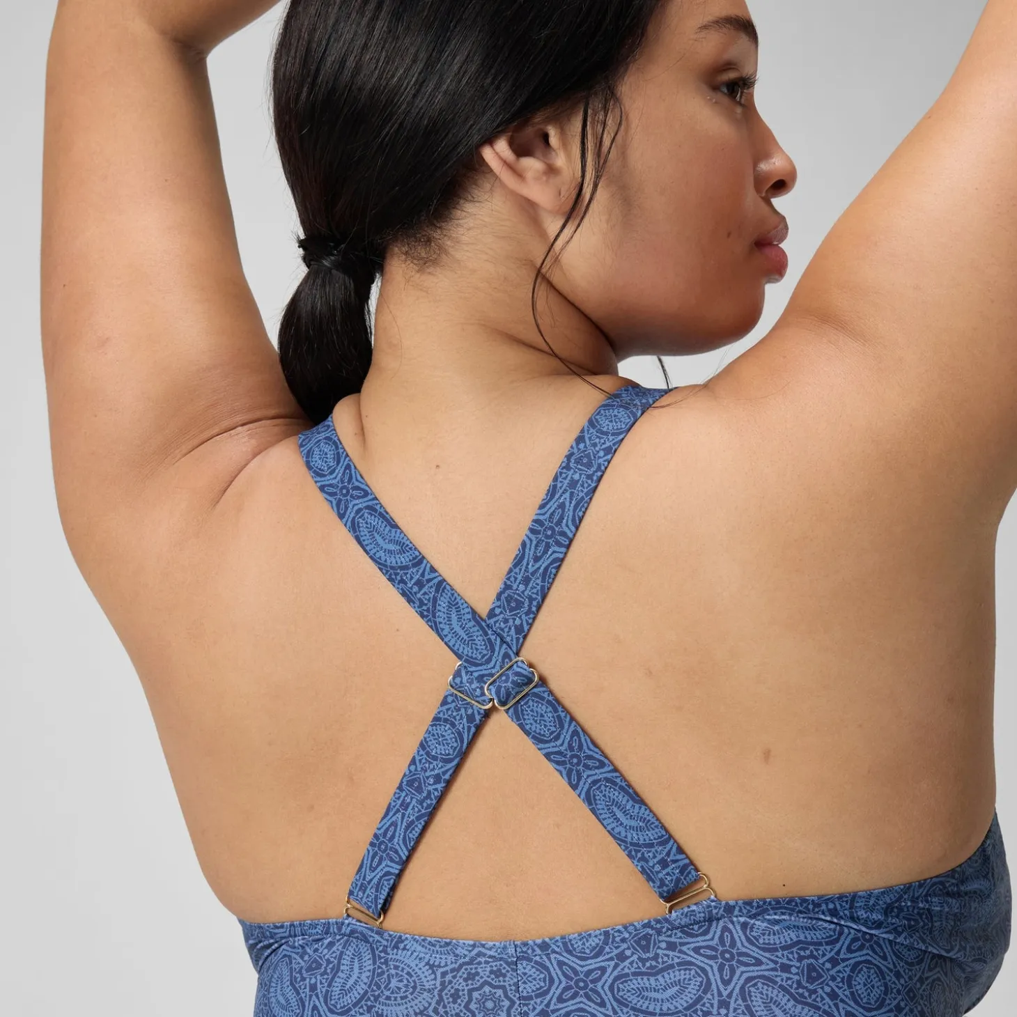 Maillot de bain 1 pièce Shaping avec encolure en V et imprimé pour Femmes (+) Bleu Marine/Bleu