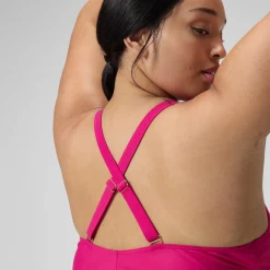 Maillot de bain 1 pièce Shaping avec encolure en V pour Femmes (+) Magenta brume