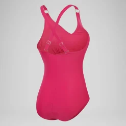 Maillot de bain 1 pièce Shaping à encolure en V pour Femmes Magenta Brume
