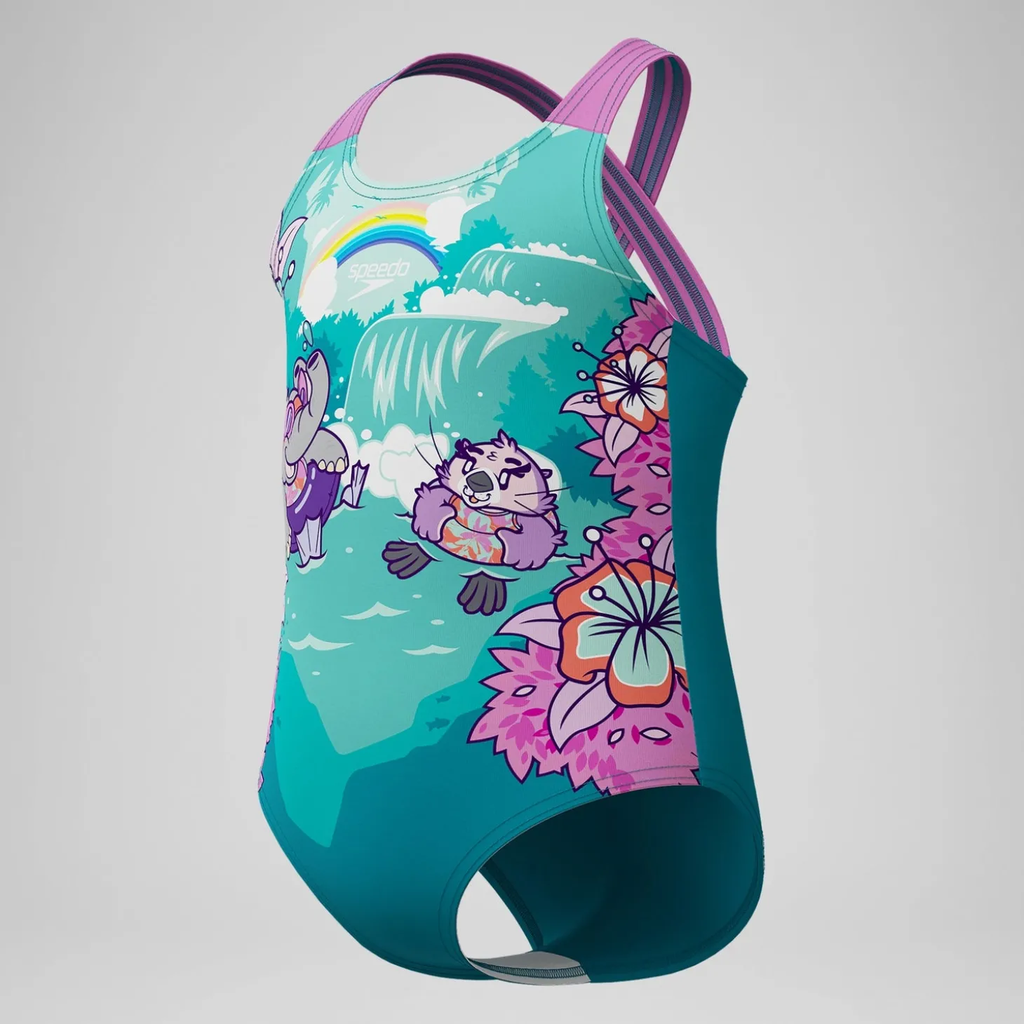 Maillot de bain Bébé Learn to Swim Crossback imprimé vert