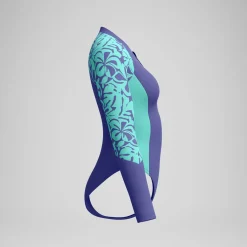 Maillot de bain Femme à manches longues bleu/vert