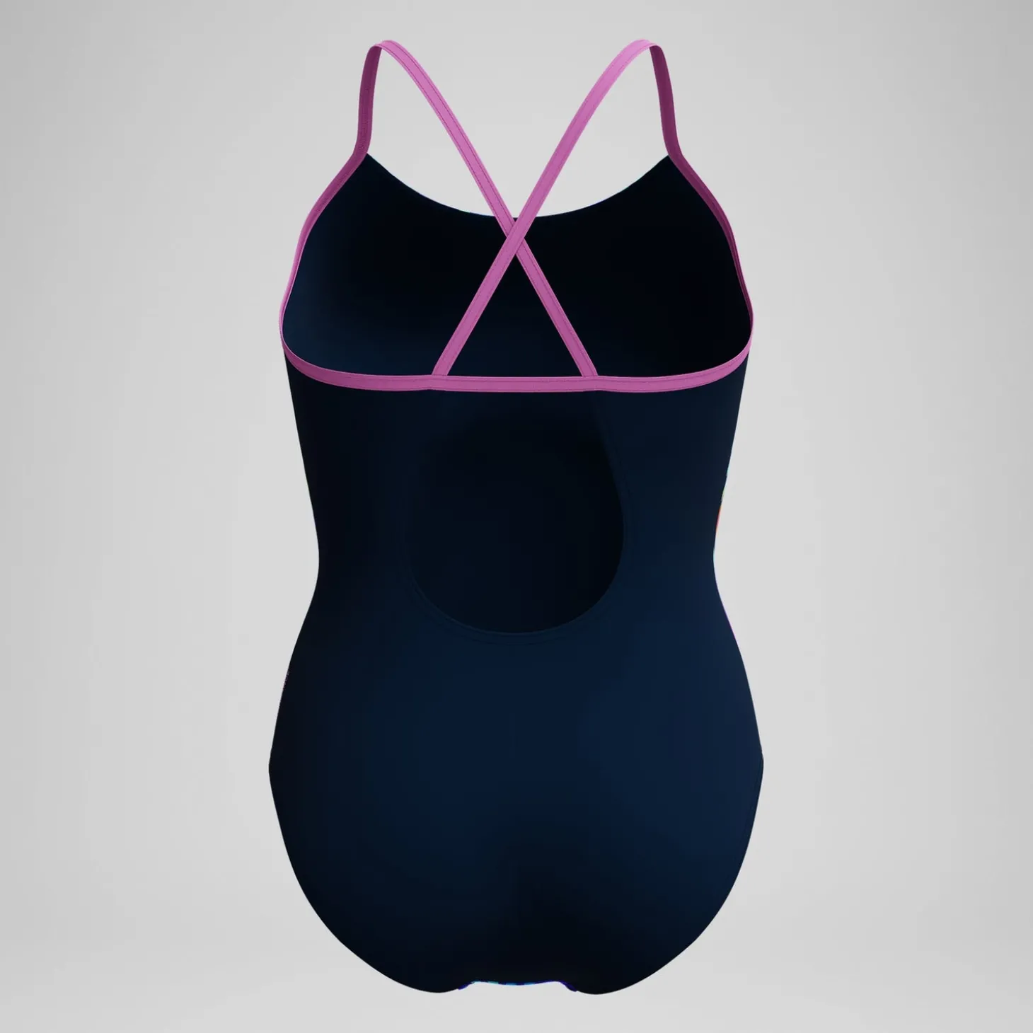 Maillot de bain Femme Club Training Fixed Crossback imprimé bleu marine/vert