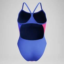 Maillot de bain Femme Club Training Turnback imprimé bleu/rose