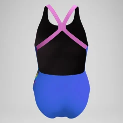 Maillot de bain Femme Club Training Placement Powerback bleu/rose