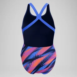 Maillot de bain Femme Club Training Powerback imprimé bleu/rose