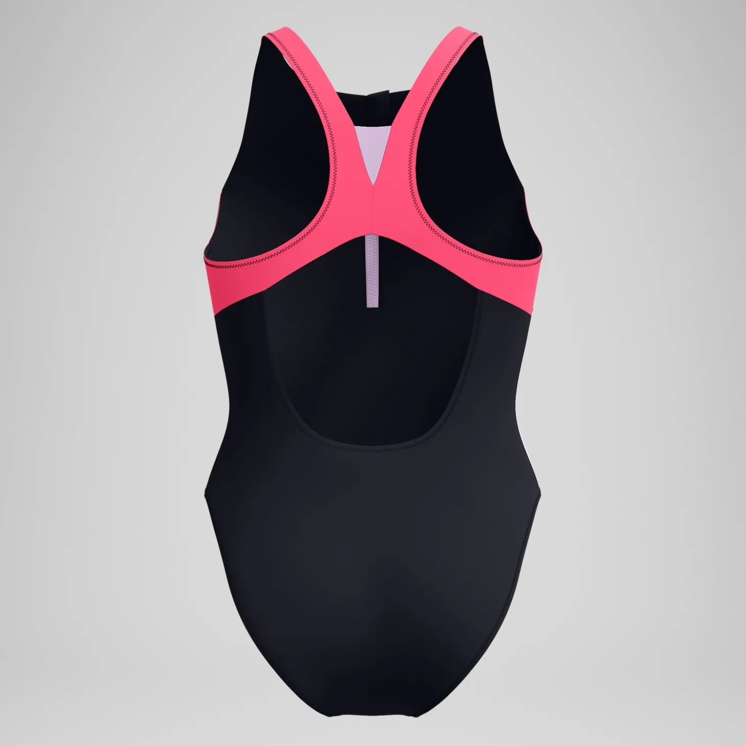 Maillot de bain Femme Colourblock zippé noir/rouge