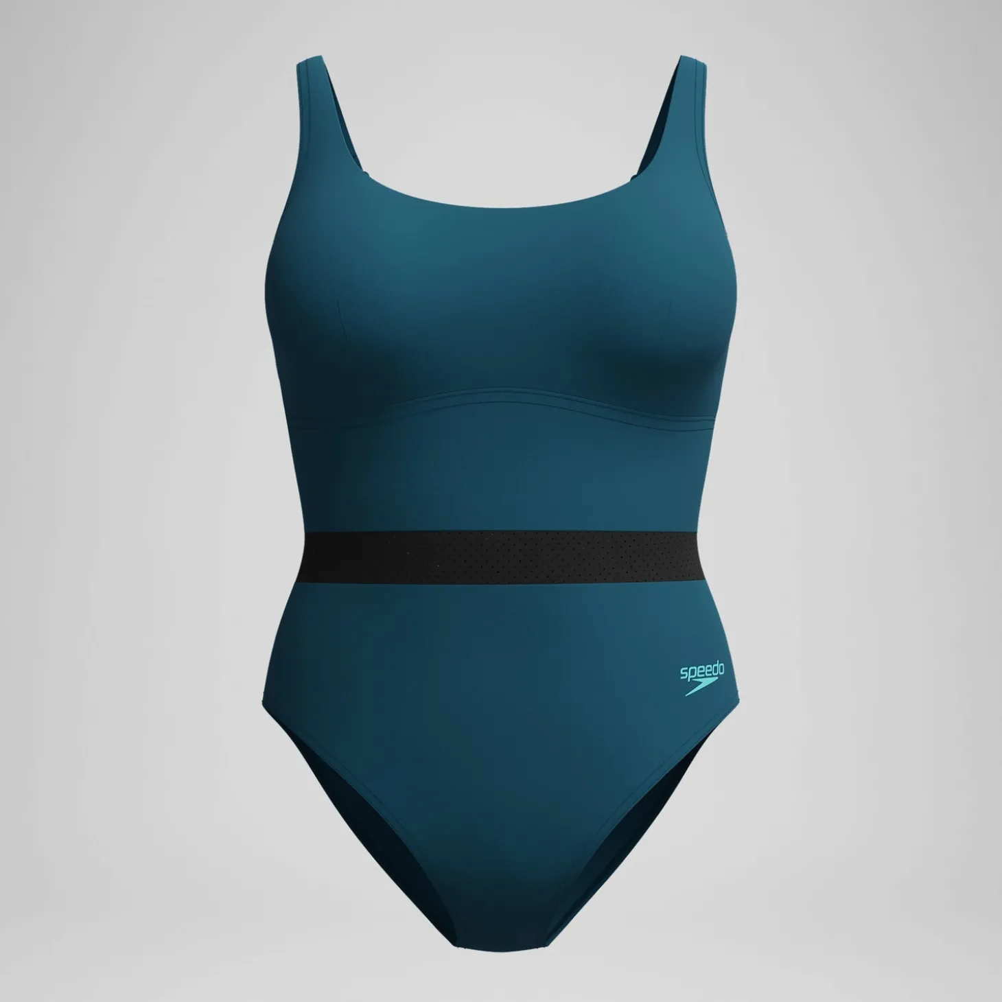 Maillot de bain Femme effet galbant LuniaGlow sarcelle foncé/noir