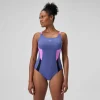 Maillot de bain Femme effet galbant Solid Splice violet/rose