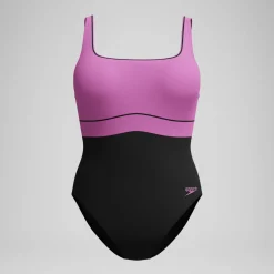 Maillot de bain Femme effet galbant Contour Eclipse noir/rose
