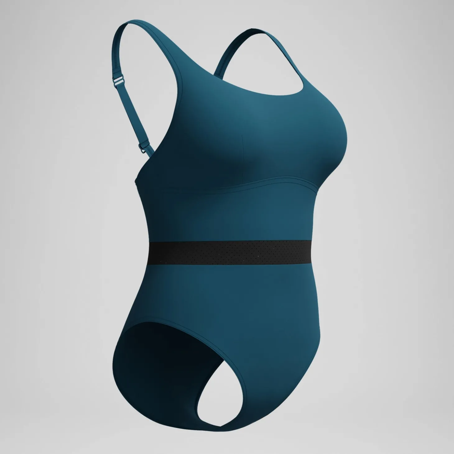 Maillot de bain Femme effet galbant LuniaGlow sarcelle foncé/noir