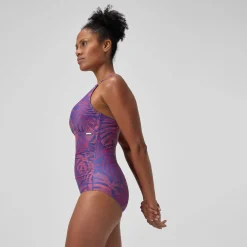 Maillot de bain Femme effet galbant V Neck rose/orange