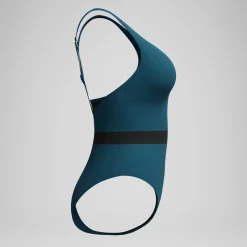 Maillot de bain Femme effet galbant LuniaGlow sarcelle foncé/noir