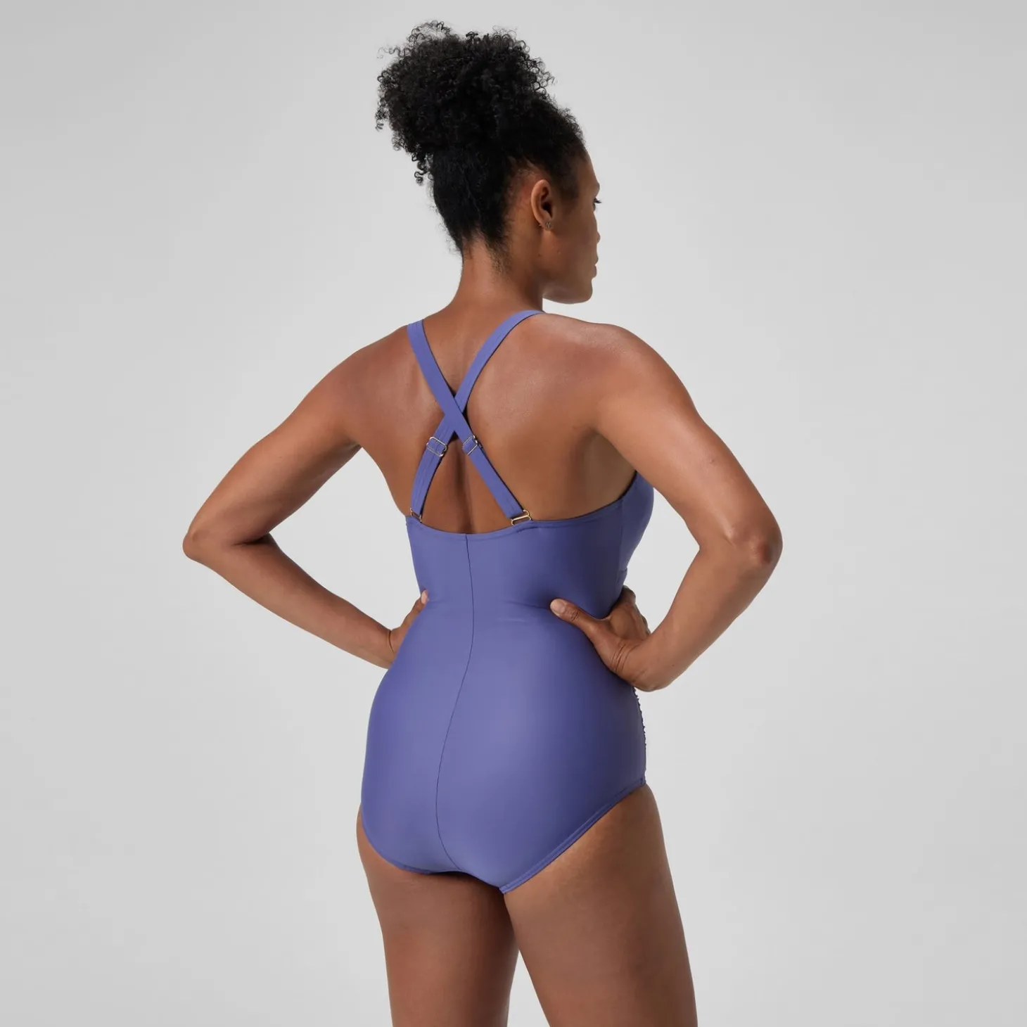 Maillot de bain Femme effet galbant V Neck bleu