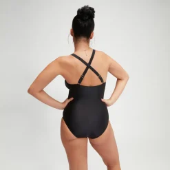 Maillot de bain Femme effet galbant col en V noir