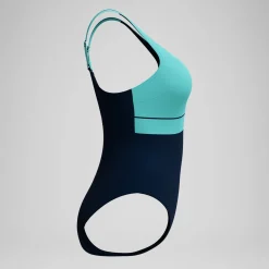 Maillot de bain Femme effet galbant Contour Eclipse bleu marine/turquoise