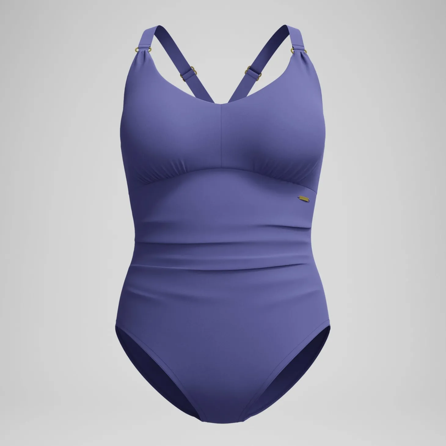 Maillot de bain Femme effet galbant V Neck bleu