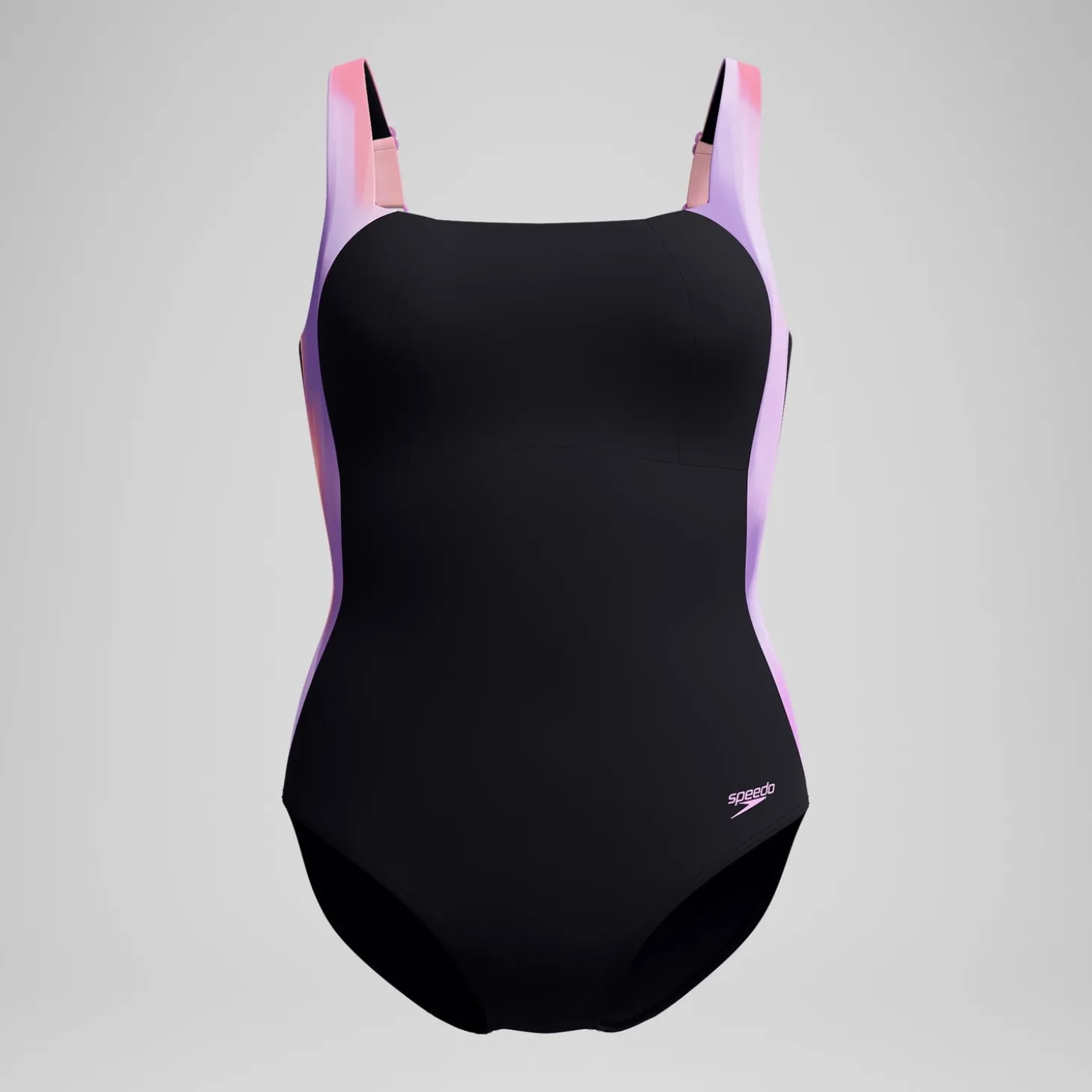 Maillot de bain Femme effet galbant imprimé LunaLustre noir/rose