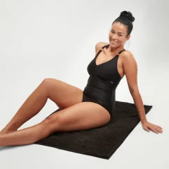 Maillot de bain Femme effet galbant col en V noir