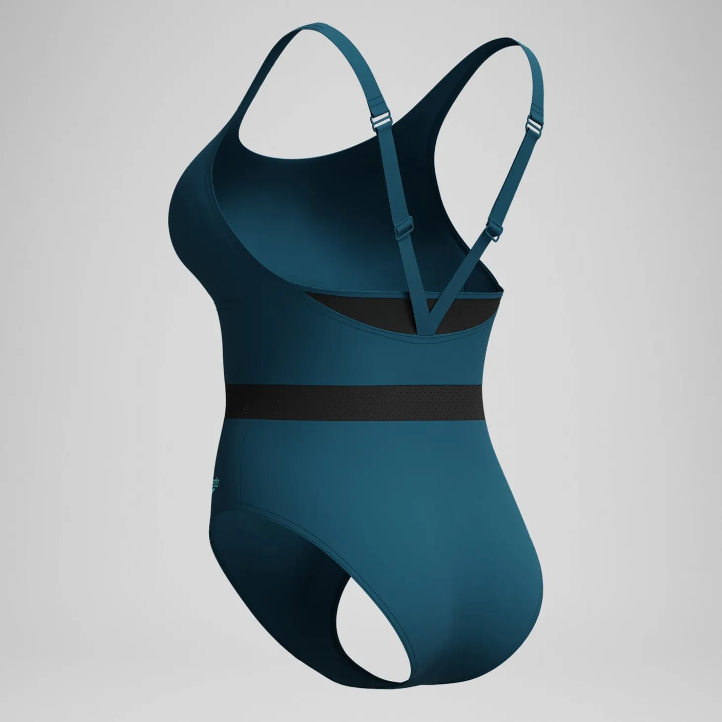 Maillot de bain Femme effet galbant LuniaGlow sarcelle foncé/noir