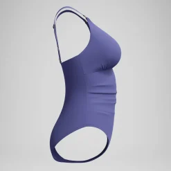 Maillot de bain Femme effet galbant V Neck bleu