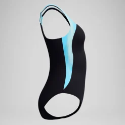 Maillot de bain Femme effet galbant imprimé LunaLustre noir/turquoise