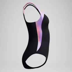 Maillot de bain Femme effet galbant imprimé LunaLustre noir/rose