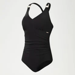 Maillot de bain Femme effet galbant col en V noir