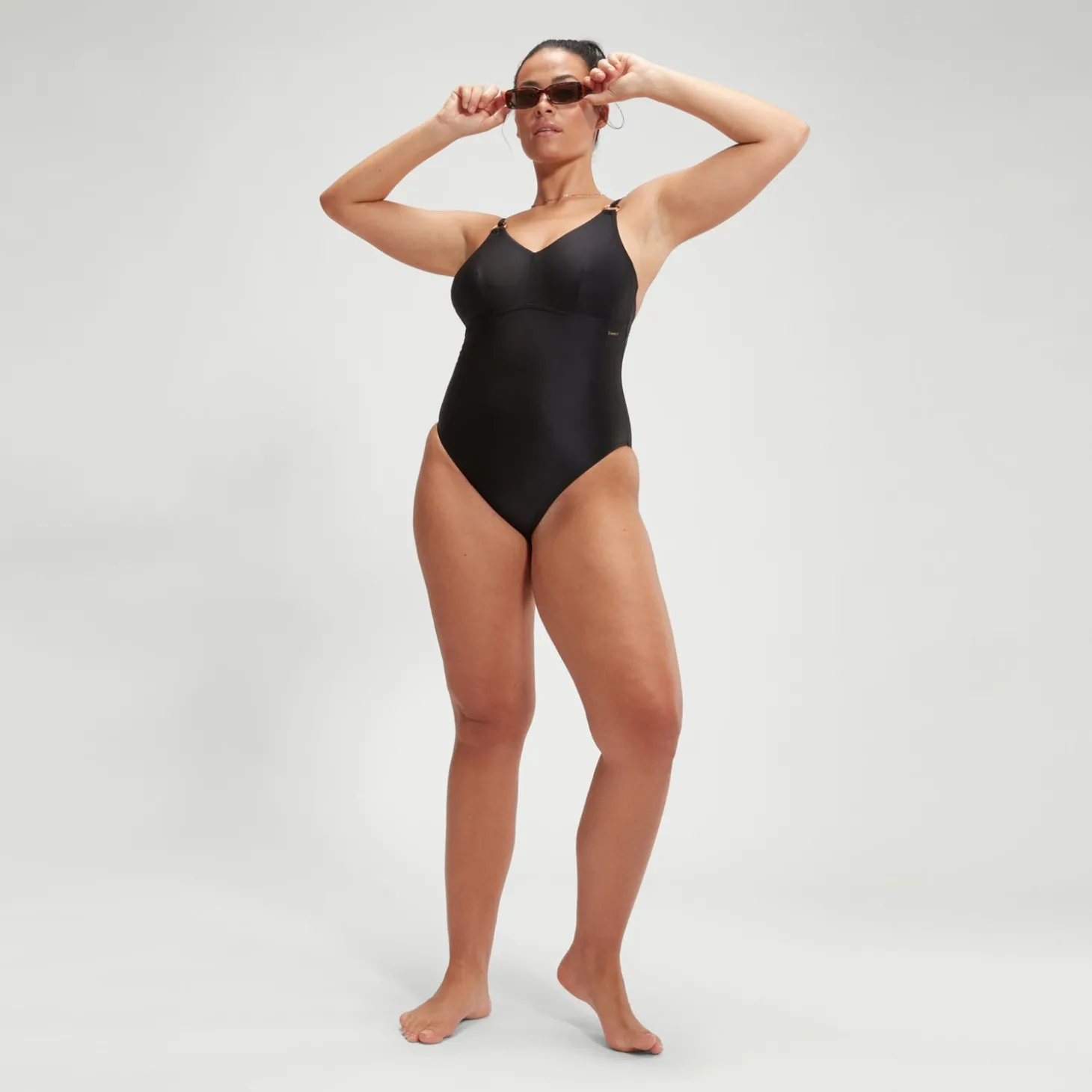 Maillot de bain Femme effet galbant à bretelles noir