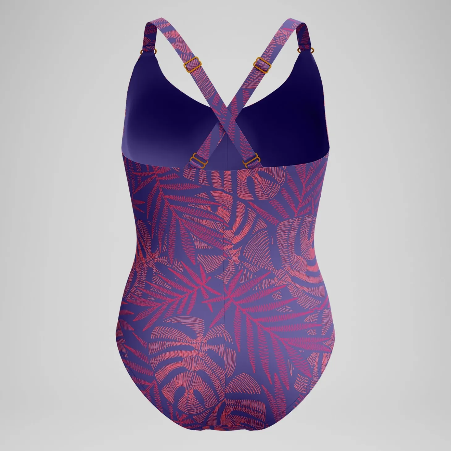 Maillot de bain Femme effet galbant V Neck rose/orange