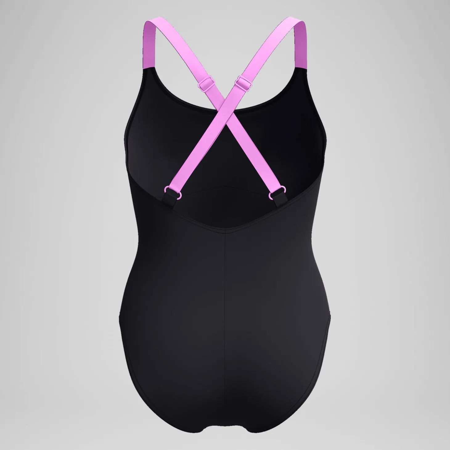 Maillot de bain Femme effet galbant Crossback noir/rose