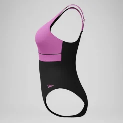 Maillot de bain Femme effet galbant Contour Eclipse noir/rose
