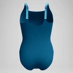 Maillot de bain Femme effet galbant imprimé Splice sarcelle foncé/vert