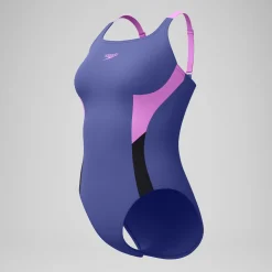 Maillot de bain Femme effet galbant Solid Splice violet/rose