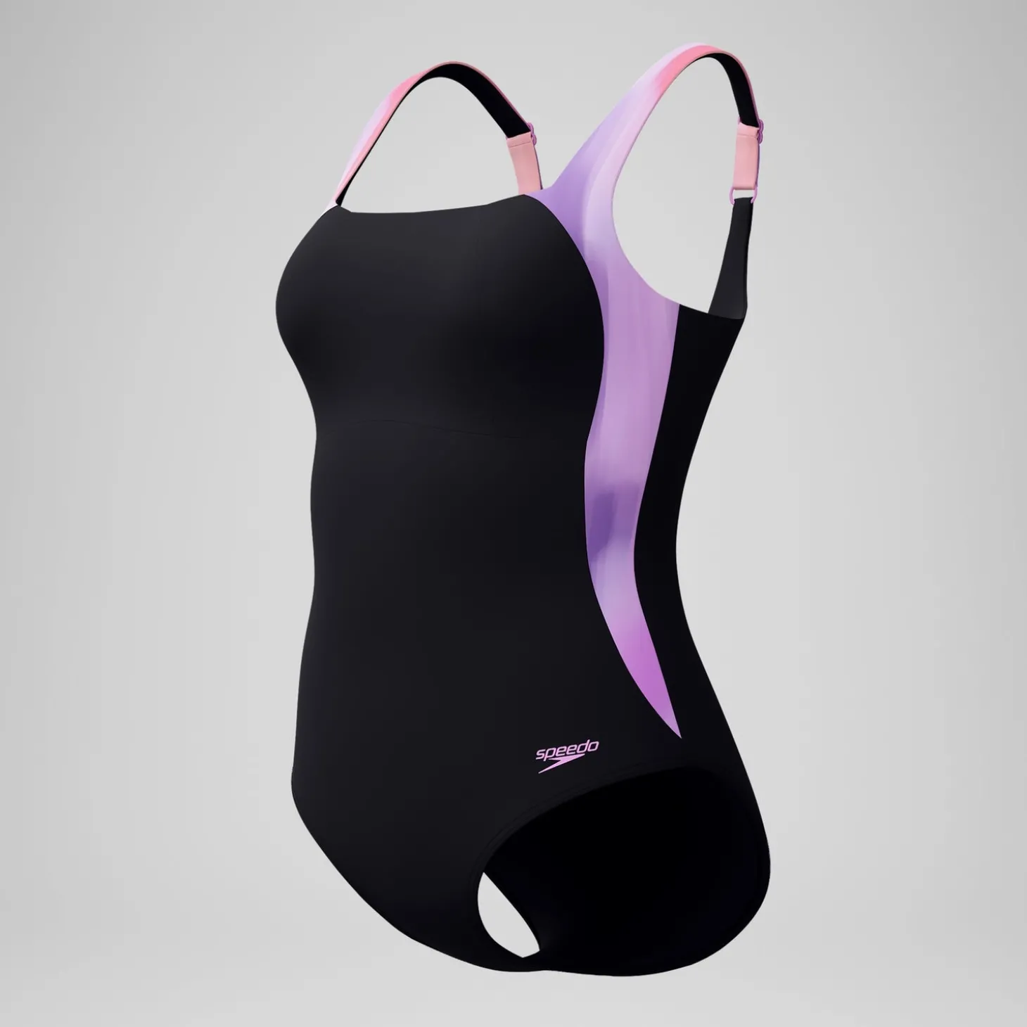 Maillot de bain Femme effet galbant imprimé LunaLustre noir/rose