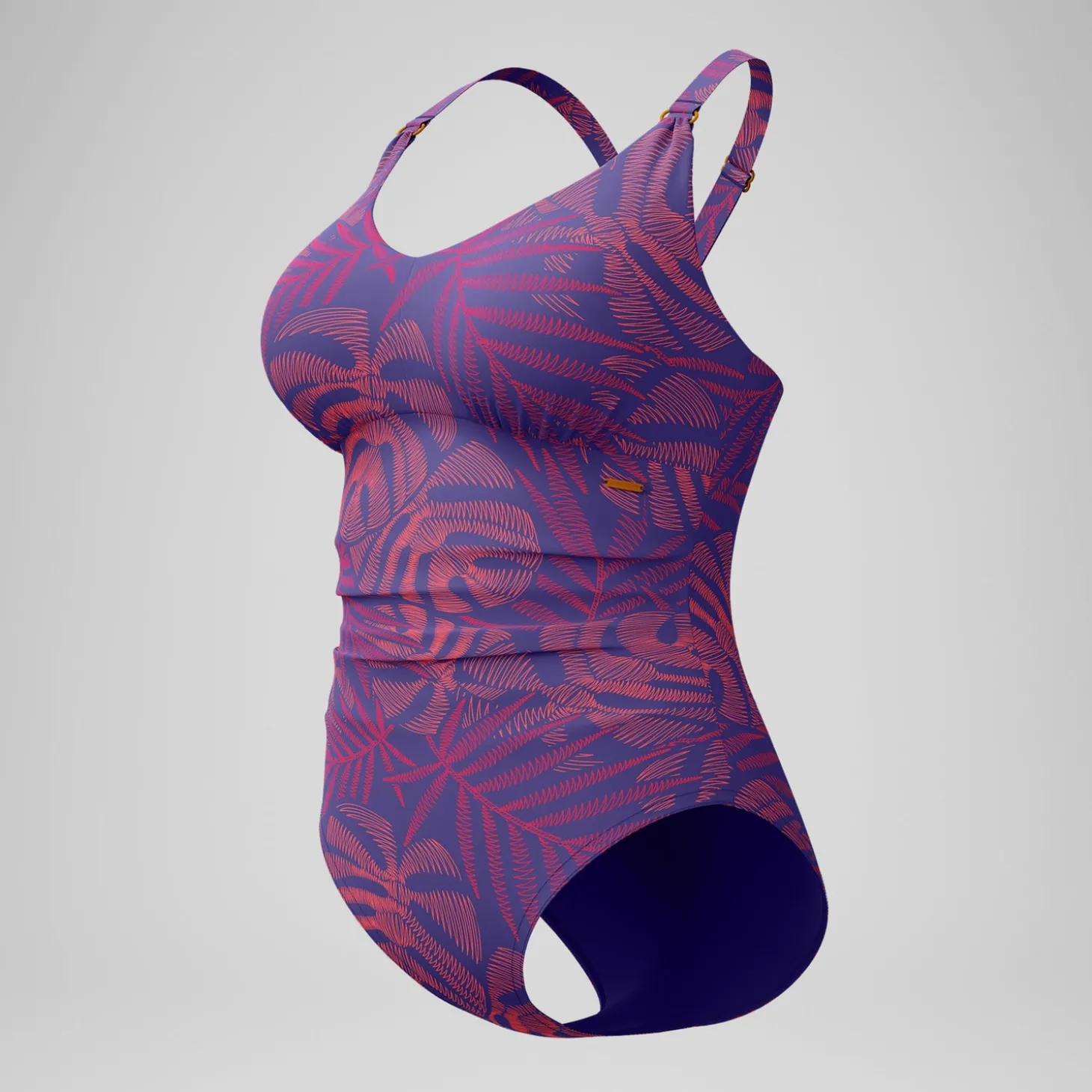 Maillot de bain Femme effet galbant V Neck rose/orange