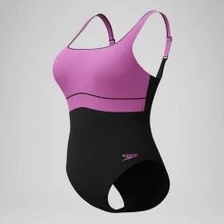 Maillot de bain Femme effet galbant Contour Eclipse noir/rose