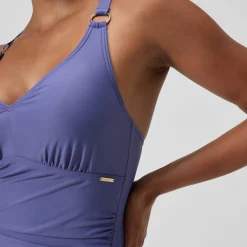 Maillot de bain Femme effet galbant V Neck bleu