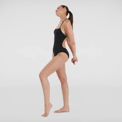 Maillot de bain Femme Endurance+ à bretelles fines Noir
