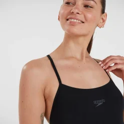 Maillot de bain Femme Endurance+ à bretelles fines Noir