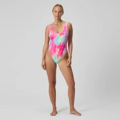 Maillot de bain Femme FLU3NTE convertible imprimé rose/corail