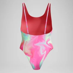 Maillot de bain Femme FLU3NTE convertible imprimé rose/corail