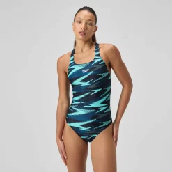 Maillot de bain Femme HyperBoom Allover Medalist sarcelle foncé/vert