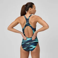 Maillot de bain Femme HyperBoom Allover Medalist sarcelle foncé/vert