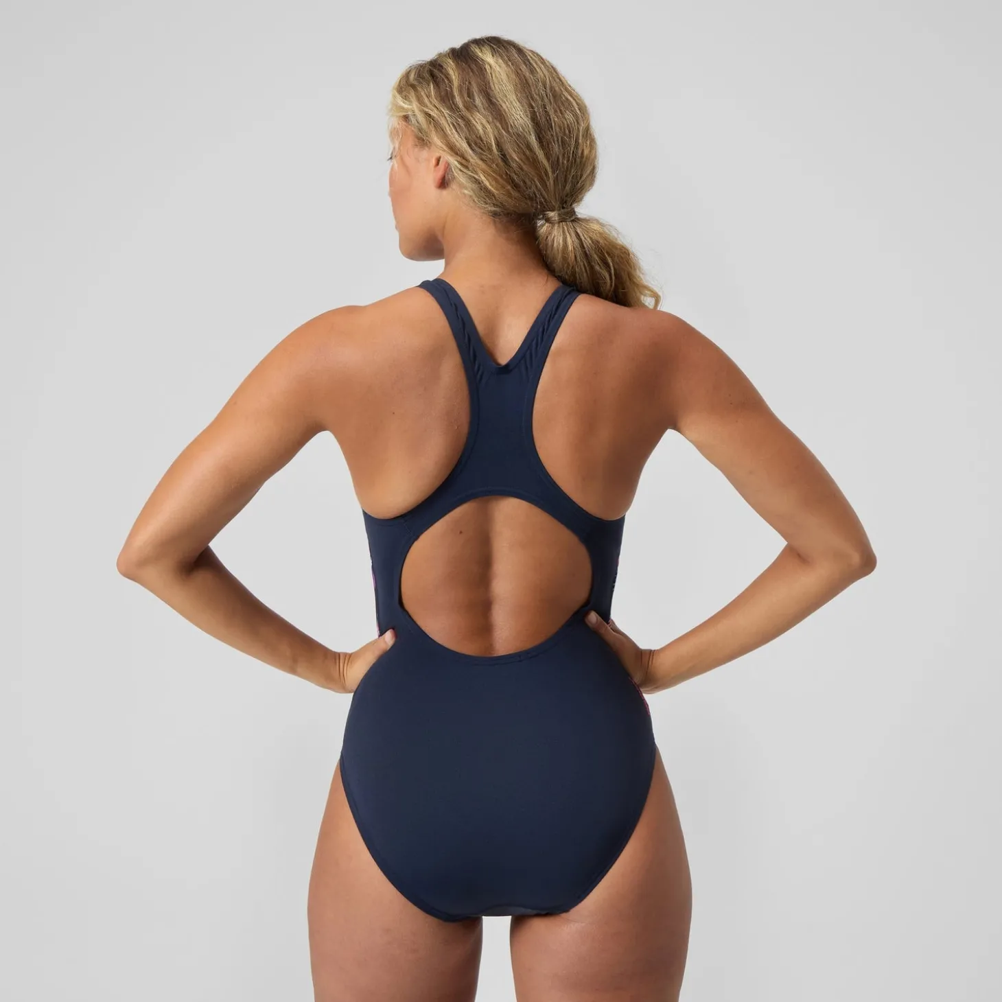 Maillot de bain Femme Medalist imprimé numérique bleu/rose