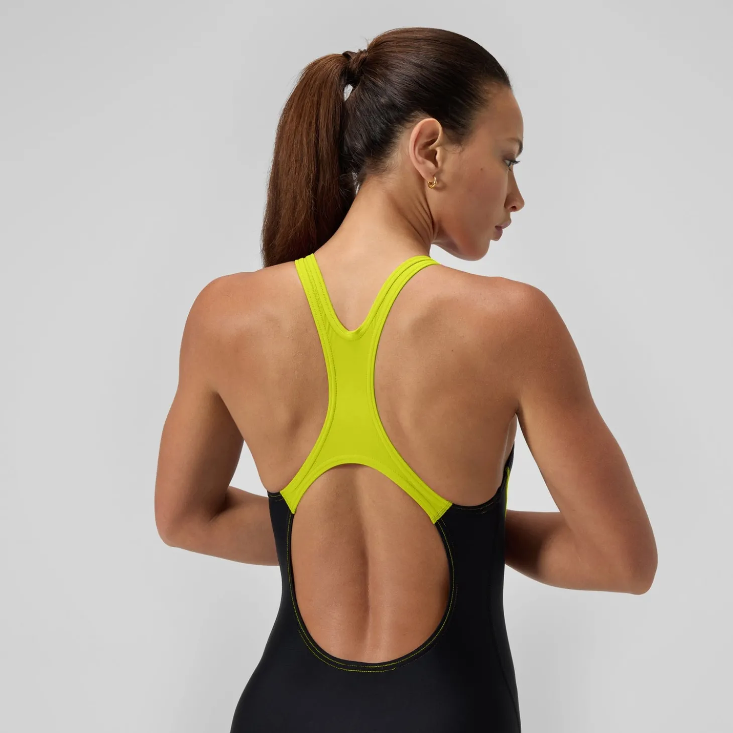 Maillot de bain Femme Medley Logo noir/jaune