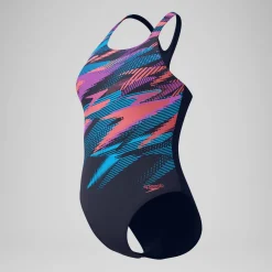 Maillot de bain Femme Medalist imprimé numérique bleu/rose