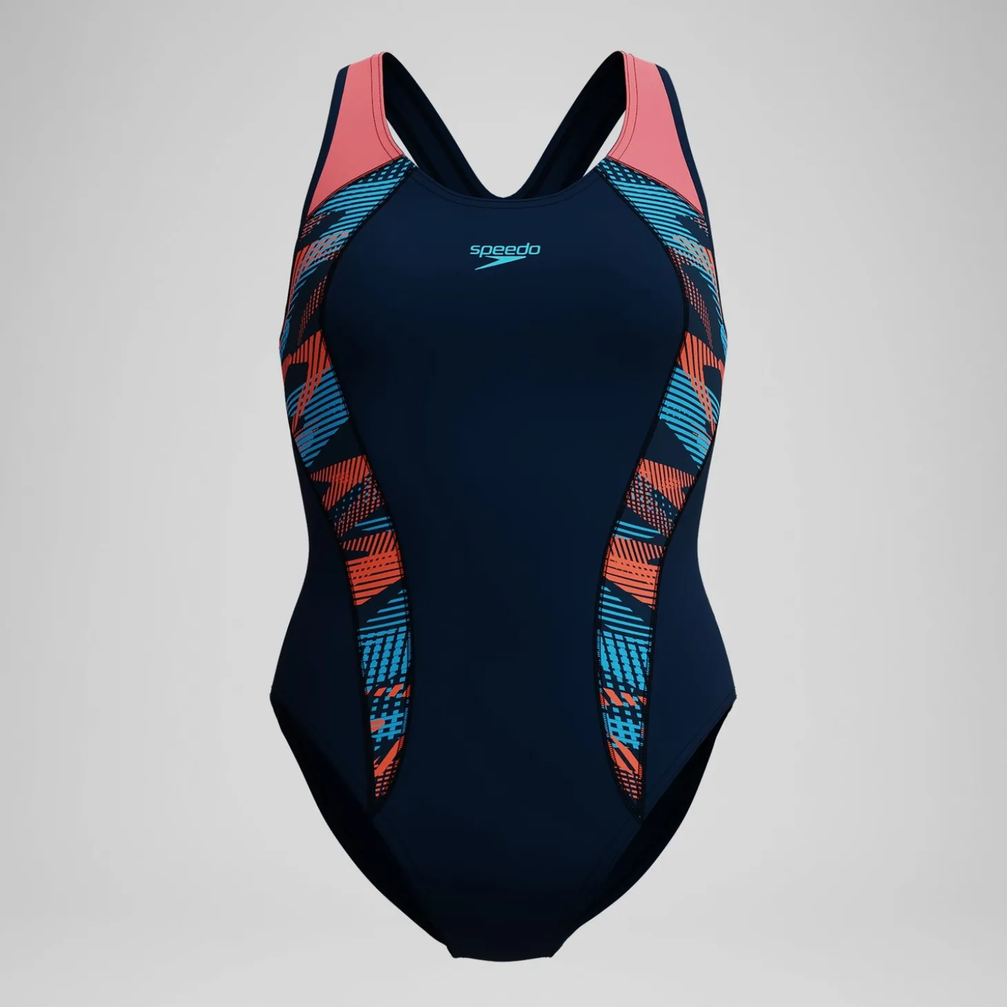 Maillot de bain Femme Placement bleu marine/corail